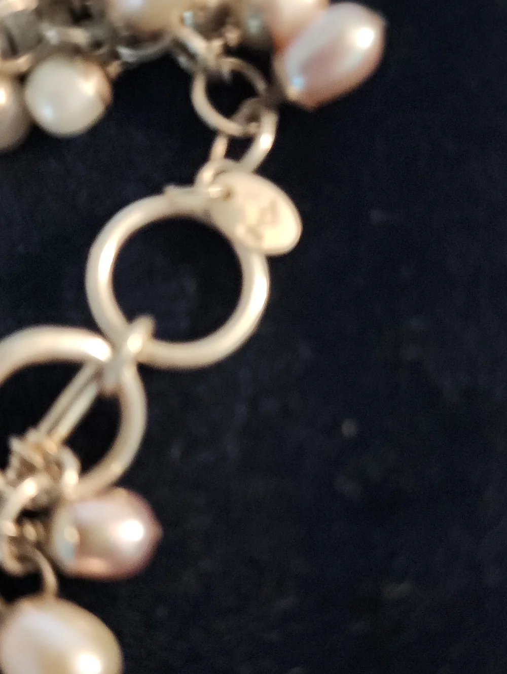 Vintage SILPADA Sterling Silver Pink White And Cream Pearl Cha Cha Bracelet